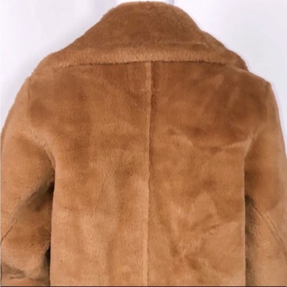 Avec Les Filles Honey Faux Fur Single-Button Jacket SzXS Oversized Notch Lapel - Picture 10 of 16